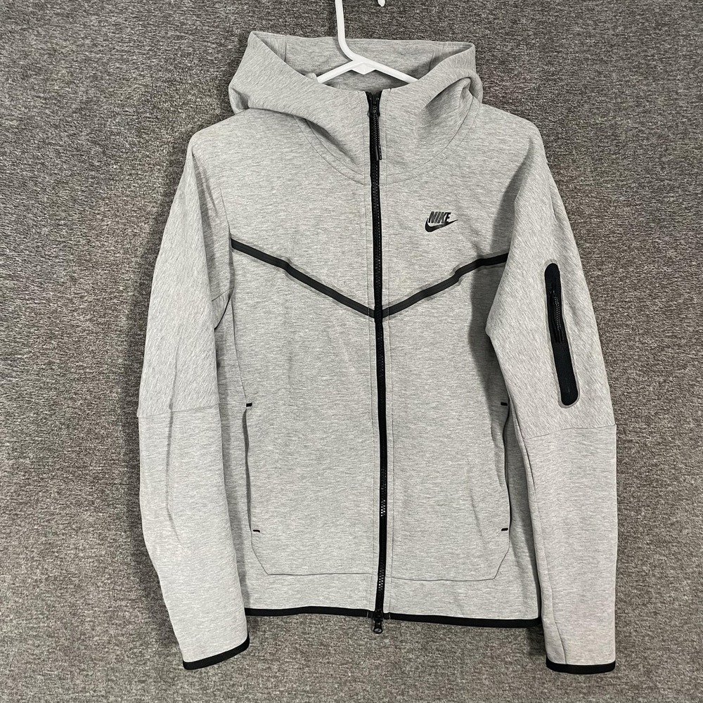Nike Tech Fleece Hoodie Mens XS Gray Full Zip Windrunner Sweatshirt CU4489-063